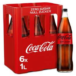 Coca-Cola zero sugar 6/1 Ltr. Glas  MEHRWEG