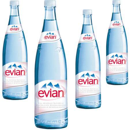 Evian 6 x 1 Liter Glasflasche
